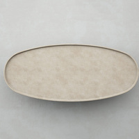 Table basse ovale en marbre, plateau surélevé en pierre naturelle, bord minimaliste, table centrale de canapé, maison de rêve