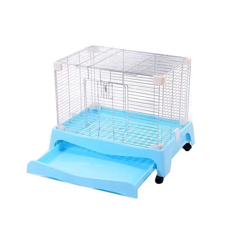 Galvanized welded wire mesh rabbit cage with plastic tray and hook hang