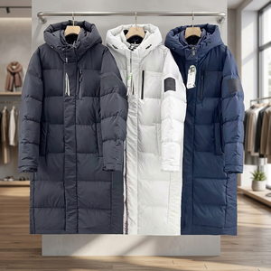 1996s American Edition 700 Peng <b>Waterproof</b> Quick Dry Embossed Hooded <b>Knee</b>-<b>Length</b> <b>Coat</b> Men Women White 90% Duck High Street Style - Product Image 3