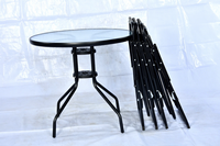 Maßgefertigtes Outdoor-Set mit Wasserdichten 4-Sitzer Klappstühlen, Esstischen für Cafés, Garten- und Terrassenmöbel-Set mit Sonnenschirm