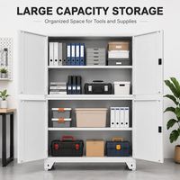 Gabinete de Acero Seguro de Cuatro Compartimentos con Doble Cerradura Electrónica por Contraseña, Recubrimiento en Polvo, Patas de Soporte Elevadas y Gran Capacidad de Almacenamiento