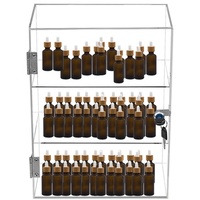 Vitrine d'exposition portable en acrylique écologique avec serrure et étagères, meuble de rangement transparent pour la maison et le bureau