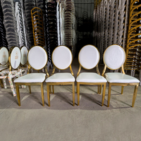 Chaise de salle à manger moderne avec cadre en or et argent, coussin en tissu, dossier solide empilable, écologique et durable, pour hôtel, restaurant, appartement