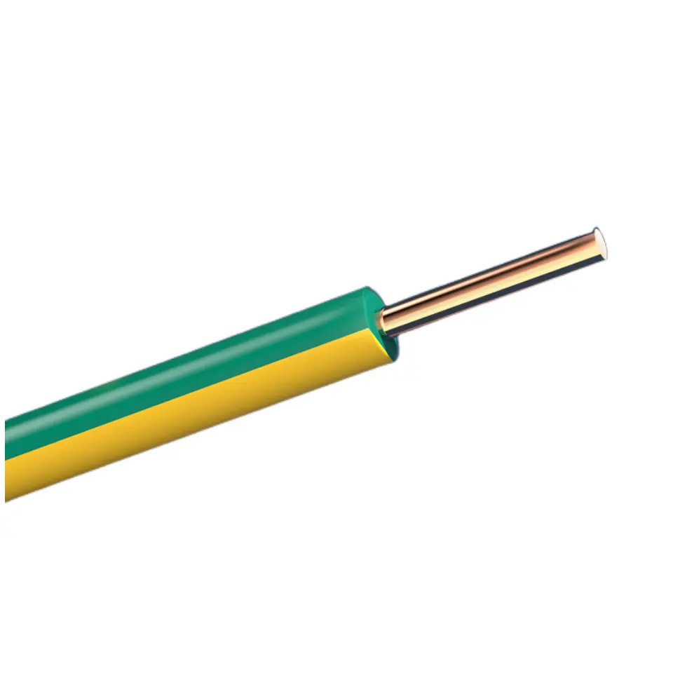 Single Core Flexible Cable 1.5mm Earth Wire Manufacturing Electrical Wire for House Copper Wires 1.5mm Green Yellow Earth Cable