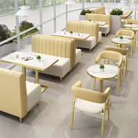 Mobilier commercial moderne : Ensemble de salle à manger pour café et hôtel, banquette de restaurant modulable en similicuir pour desserts, idéal pour villa et chambre.