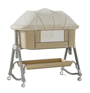 Berceau portable pliable réglable en hauteur pour nouveau-nés et tout-petits, <span class=keywords><strong>lit</strong></span> de bébé, <span class=keywords><strong>lit</strong></span> de voyage portable avec moustiquaire - Product Image 1