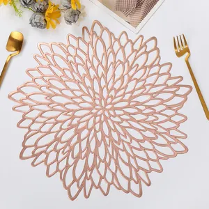 Luxury wedding dining gold plastic pvc placement table mats for dining table