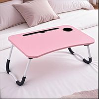 Table pliante pour ordinateur portable avec porte-gobelet et emplacement pour tablette, table portable pour canapé, sol, chambre à coucher