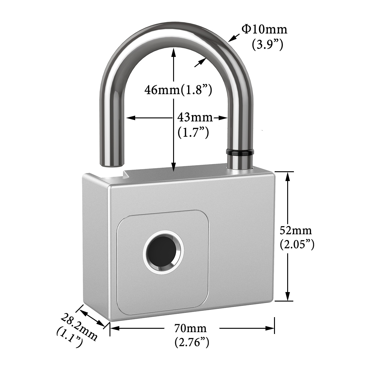 Waterproof Alloy Electronic Security Lock Anti-Theft Anti-lost Safety Keyless Locker Luggage Smart Fingerprint Padlock