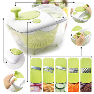 Essoreuse à salade de grande taille en plastique PP SAN de bonne qualité, verte et blanche, pour légumes secs - Product Image 1