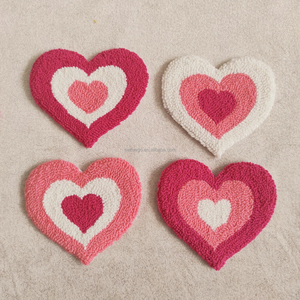 Idée cadeau Saint Valentin Cadeaux de mariage pour les invités Poinçon fait main Aiguille Coeur Arc Mug Tapis Dessous de verre pour la décoration de la maison et de la cuisine - Product Image 2