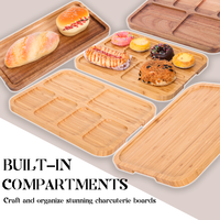 Plateau de service en bois écologique de haute qualité avec design divisé pour le sushi et le service de repas Vaisselle durable