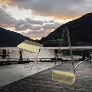 Custom <b>Mini</b> Portable Modern Square Polyester Camping Chair Ultralight Iron Outdoor Furniture Dining Living Room Hotel - Product Image 3