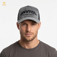 Casquette de sport OEM personnalisée de haute qualité à 5 panneaux avec logo brodé 3D, en maille, fermeture snapback, Corras Peacock Blue Velvet Oxford Leopard Dot