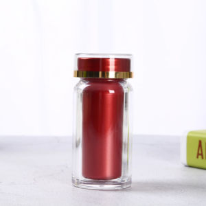 Botella de Plástico Redonda de 60 ml, Color Rojo, para Suplementos, Envase de Calidad Premium, Botella de Plástico PS - Product Image 2