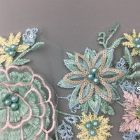 Appliques brodées en dentelle à paillettes florales 3D sexy de luxe pour robes de mariée/de soirée