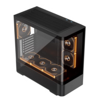 Boîtier PC de jeu ATX Mid-Tower avec panneau en verre trempé incurvé et panneau en maille pour la vente en gros