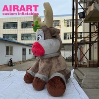 Décoration de Noël, cerf de Noël gonflable en peluche, dessin animé pour l'art de la rue