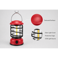 Lanterne de camping Jiadi JD-L18 COB LED, alimentée par batterie au lithium, rétro, portable, étanche IPX4, lumière chaude à intensité variable, CRI 80, ABS+Métal