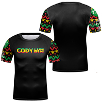 Vente en gros de rashguards personnalisés avec votre propre logo, imprimés par sublimation, à séchage rapide pour enfants, MMA, Muay Thai, Grappling