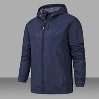 Blouson Bomber Sportif à Capuche pour Homme Printemps-Automne Décontracté Ample Grande Taille en Polyester Coupe-Vent Uni Tendance