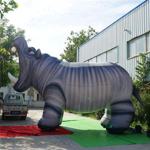 Hippopotame gonflable réaliste 3D géant, modèle d'animal <span class=keywords><strong>aquatique</strong></span> personnalisé pour la publicité commerciale sur le thème des zoos en plein air - Product Image 6