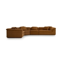 Braunes Samt-L-förmiges Modulsofa 4-teiliges Set, Modernes Ecksofa für Wohnzimmer, Zeitgenössisches Samtsofa für Zuhause und Hotel