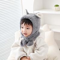 Lot de 3 bonnets pour enfants avec oreilles d'ours |   Écharpe-chapeau en polaire sherpa quatre saisons avec oreilles |   Tissu doux et agréable pour la peau 0-2 ans