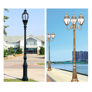 เสาไฟสวนเหล็กกลางแจ้ง หลอดไฟ LED พร้อมโคมแก้ว แสงวอร์มไวท์ 2700K IP66 หลอดไฟ A19 แบบไม่ถอดได้ ใช้ไฟ AC 220V พลังงานแสงอาทิตย์ พร้อมเซ็นเซอร์ตรวจจับความเคลื่อนไหว - Product Image 6