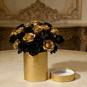 Biodegradable <b>Bouquet</b> <b>Box</b> Custom Popular Hug Bucket Pure Golden Kraft Tube Packaging Flower <b>Box</b> for <b>Bouquet</b> Packaging - Product Image 1