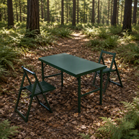 Table de camping pliante d'extérieur, bureau de terrain portable avec chaises, ensemble de table de pique-nique multifonctionnel