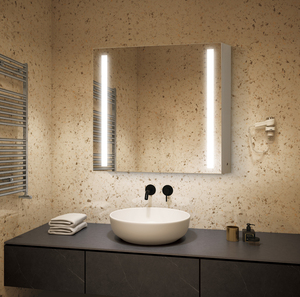 Modern Two-Door LED Medicine Cabinet with Water-Resistant Glass and Aluminum Stylish Bathrooms <b>Lighted</b> Mirror Cabinet - Product Image 1