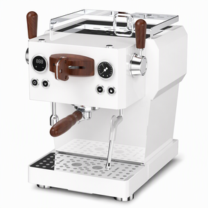 Doppelkessel-Espressomaschine, variable Druckhebel-Extraktion, PID 58mm Siebträger, italienische Pumpe, Weißholz Home Barista - Product Image 1
