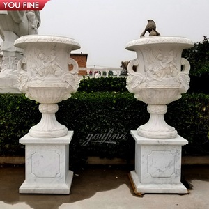 Jardinières en marbre blanc YOUFINE pour les parcs publics et les jardins botaniques en extérieur - Product Image 2