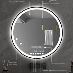 Aluminum Frame LED Luminous <strong>Light</strong> Mirror Wash Basin Wall Hanging Round Mirror <strong>Bathroom</strong> Smart <strong>Bathroom</strong> Mirror - Product Image 1