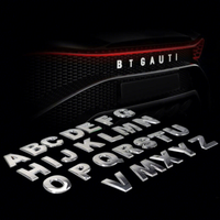 Nouvelles lettres et chiffres 3D DIY de 45 - 25 mm, emblème chromé noir, autocollant de voiture, badge numérique, logo pour voiture et moto
