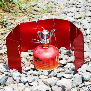 Panneau coupe-vent pliable en alliage d'aluminium, 9 pièces, léger et portable, pour 1 à 2 personnes, pour le camping en plein air - Product Image 3