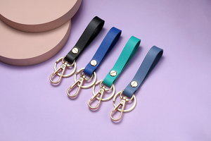 High Quality Custom PU Leather Keychain Business Gift <b>Metal</b> Keyrings Car Key Strap Waist <b>Wallet</b> Premium Leather Keychains - Product Image 6