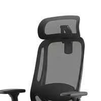 Chaise de bureau ergonomique moderne à dossier haut en maille, pivotante, avec accoudoirs réglables et structure en aluminium pour salle de réunion