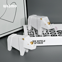 Objets de décoration intérieure pour la maison Artisanat personnalisé en résine Statue géométrique d'animal rhinocéros Sculpture Décoration intérieure