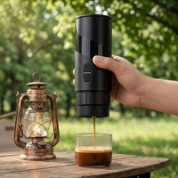 Mini machine à café portable à capsules, rechargeable par USB, semi-automatique, en acier inoxydable 304 de qualité alimentaire, pour le camping et les voyages