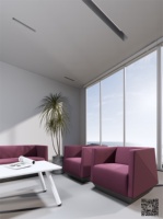 Ensemble de canapés de bureau sectionnels modernes en tissu écologique pour le bureau à domicile et le salon
