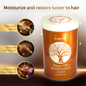 Masque capillaire à l'huile d'argan Augeas 850ml hydratant et revitalisant en profondeur pour cheveux secs - Product Image 6