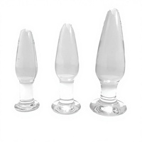 Damen Kristallglas Analplug Erwachsenen-Massagegerät Beliebtes Vaginales Sexspielzeug Dildo Anales Butt-Toy