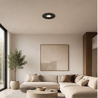 MFHJ-9575-F3 Boîtier encastré en aluminium noir pour lampes MR16/GU10, découpe de 75 mm, style rétro européen, finition thermolaquée