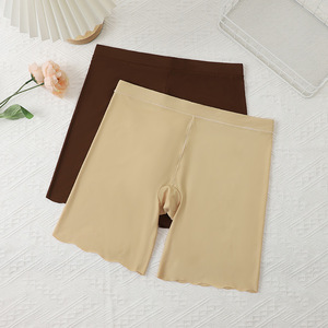 Pantaloncini di Sicurezza da Donna a Gamba Larga Anti-Esposizione a Vita Media-Alta, in Seta Ghiaccio Effetto <span class=keywords><strong>Nudo</strong></span>, Leggeri, Traspiranti e Antibatterici - Product Image 2