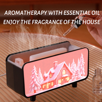 Diffuseur d'huiles essentielles à ultrasons avec flamme de cheminée personnalisée, logo personnalisé, 200 ml, USB, 7 couleurs, aromathérapie
