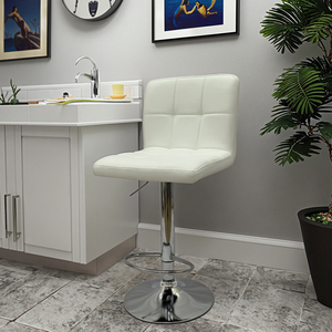 Đơn giản xoay PU da thanh ghế với cơ sở Chrome điều chỉnh chiều cao bền thiết kế hiện đại cho khách sạn nhà sử dụng phân cao - Product Image 1