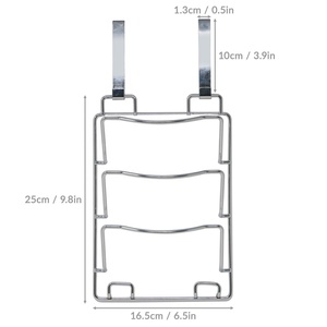 Sur Porte Cuisine Placard Organisateur <span class=keywords><strong>Mural</strong></span> Pot & Pan Couvercle Titulaire avec Chrome Rack pour <span class=keywords><strong>Casserole</strong></span> Stockage Métal Matériel - Product Image 2