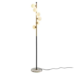 Lampada da terra moderna nordica creativa semplice illuminazione personalità fagiolo magico palla di vetro lampada da terra in marmo